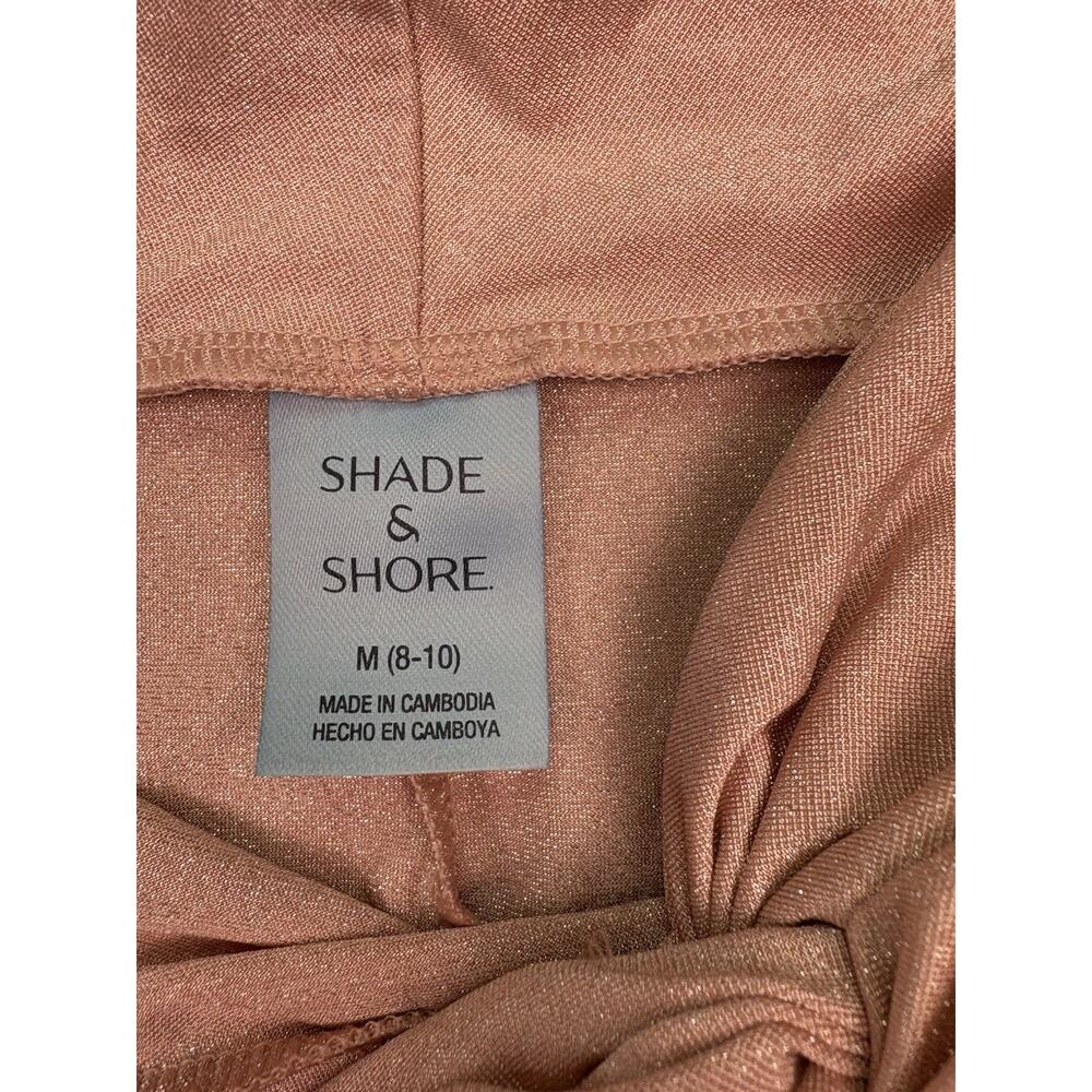 Shade Shore Swim Skirt Cover Up M Pink Metallic Knot Front Mini NWT - Picture 3 of 7